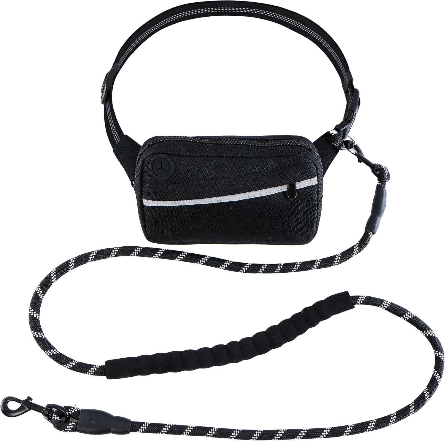 5Ft Hands Free Dog Leash, Waist Dog Leash, Heavy Duty Belt Dog Leashes with Zipper Pouch, and Highly Reflective Threads for Walking, Jogging, and Running with Your Dog